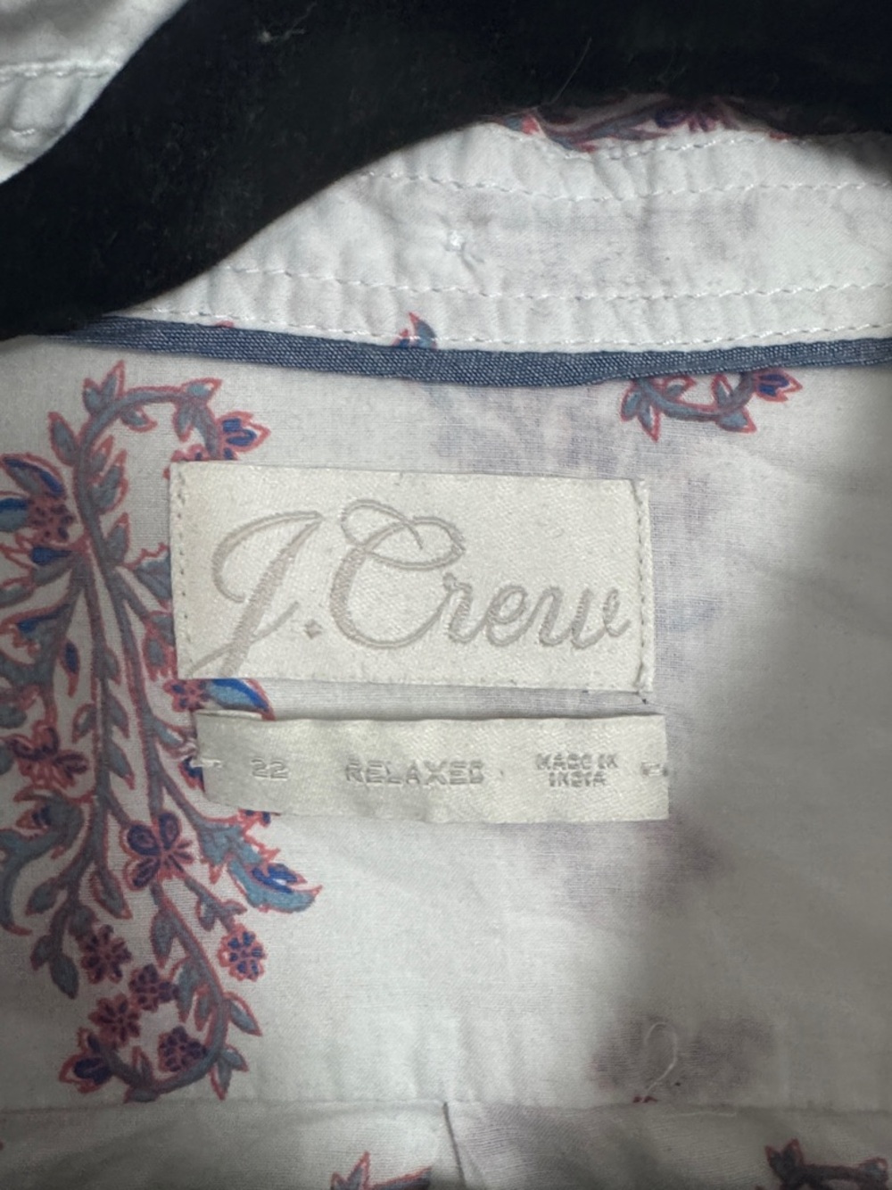 J. Crew White Button-Up Shirt with Pink & Blue Floral Print